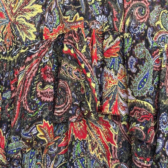 ZARA SHEER PAISLEY BOHO MIDI MAXI DRESS  ROMANTIC RARE FLOWER CHILD HIPPIECORE S - Picture 7 of 13